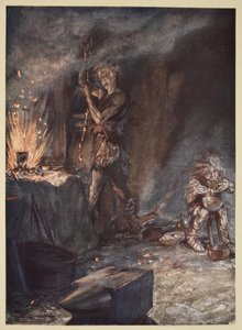 La forgiatura di Nothung, illustrazione da 